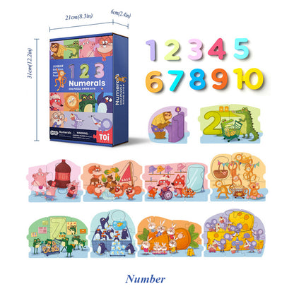 Children's Spelling Wooden Numbers And Letters Puzzle Blocks