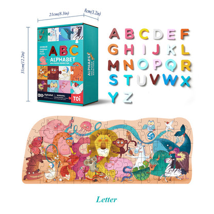 Children's Spelling Wooden Numbers And Letters Puzzle Blocks