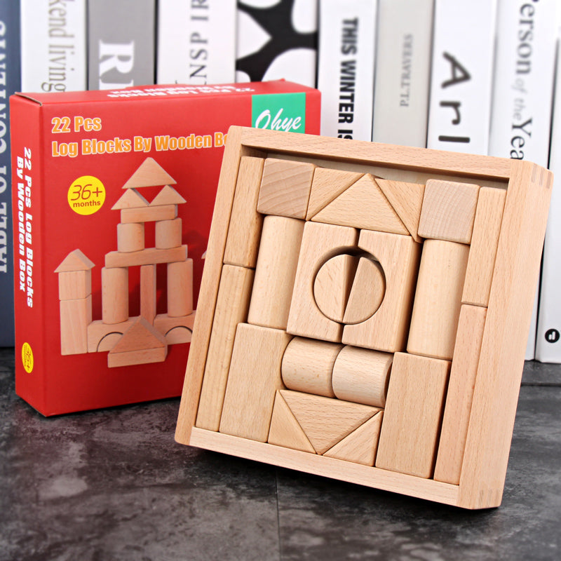 Wooden Bucket Toy Building Blocks